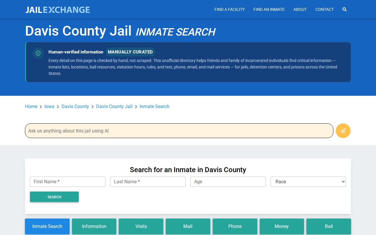 Unofficial Davis County jail directory requiring verification